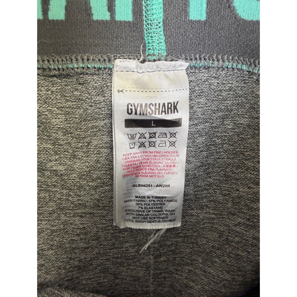 Gymshark Flex Seamless Cycle Shorts Grey Teal Green Womens Large Glute Contour - Picture 6 of 6